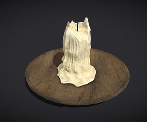 Candle on Wooden Plate
