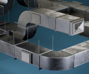 Game-ready PBR Industrial Modular Vent System