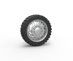 Front semi wheel for pickup Version 14 Scale 1:25