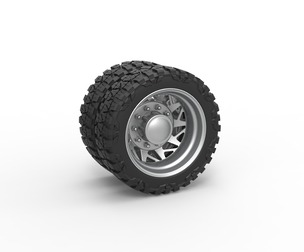 Rear semi wheel for pickup Version 14 Scale 1:25