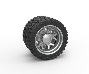 Rear semi wheel for pickup Version 15 Scale 1:25