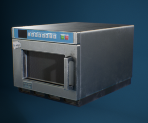Game-ready PBR Restaurant Microwave