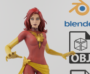 Dark Fenix X-Men Textured RIgged