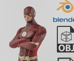 Flash Justice League Textured RIgged