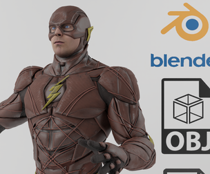 Flash Justice League Textured Model