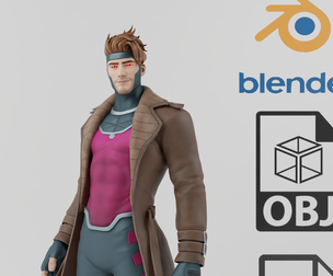 Gambit X-Men Textured Rigged