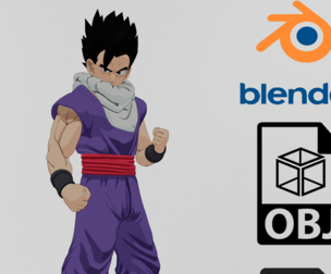 Gohan Dragon Ball Textured RIgged