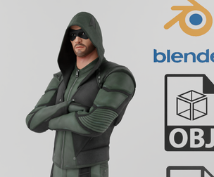 Green Arrow Textured Rigged