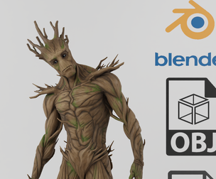 Groot Guardian of the Galaxy Textured Rigged