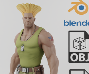 Guile Street Fighter Textured RIgged