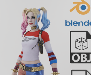 Harley Quinn Textured Rigged