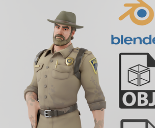 Jim Hopper Starnger Things Textured RIgged