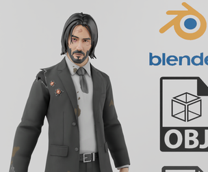 John Wick Textured Rigged