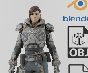 Kait DIaz Gears of War Textured Rigged
