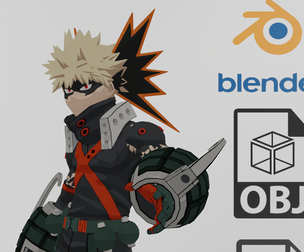 Katsuki "My Hero Academia" Textured RIgged