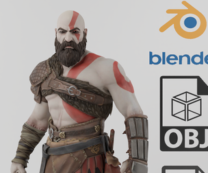 Kratos God of War Textured Rigged