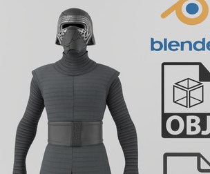 Kylo Ren Star Wars Textured Rigged