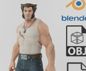 Logan Wolverine X-men Textured Rigged