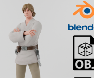 Luke Skywalker Star Wars Textured Rigged