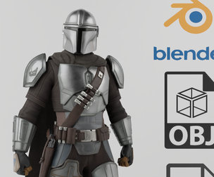 Din Djarin Mandalorian Star Wars Textured Rigged