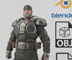Marcus Fenix Gears of War Textured Rigged