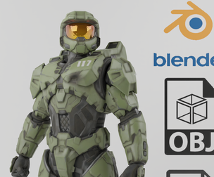 Master Chief Halo Textured RIgged