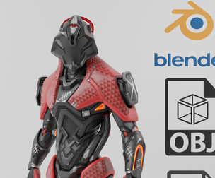 Mecha Demon Droid Textured Rigged