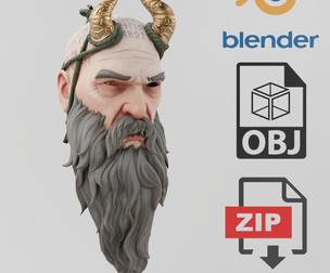 Mimir God Of War Textured Rigged