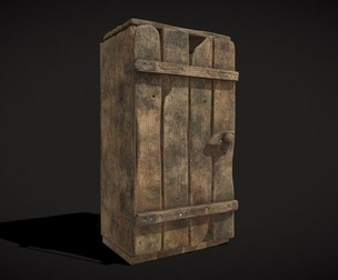 Rustic Medieval Wooden Cupboard