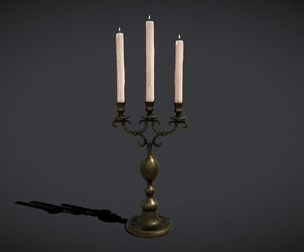 Brass Three Point Candelabra