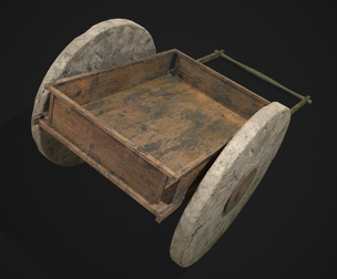 Cart Bed Stone Wheeled