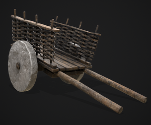 Wooden Cart With Poles