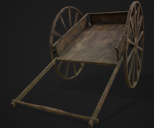 Cart Wooden Wheeled
