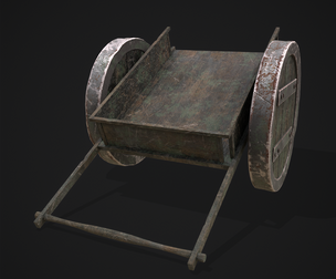 Wooden Cart Metal Wheeled