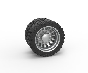 Rear semi wheel for pickup Version 16 Scale 1:25