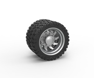Rear semi wheel for pickup Version 17 Scale 1:25