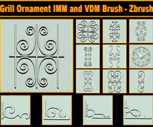Grill Ornament IMM and VDM Brush - Zbrush