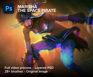Marisha. Full process (72h24m), PSD, brushes, PNG