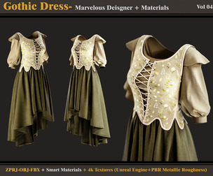 Gothic Dress 04/Models + Materials
