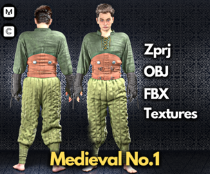 Medieval No.1 : ZPRJ+OBJ+FBX+Texture