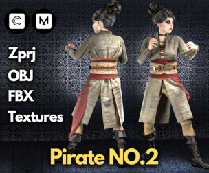 Pirate No.2 : ZPRJ+OBJ+FBX+Texture