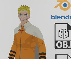 Naruto Uzumaki  Hokage Textured RIgged