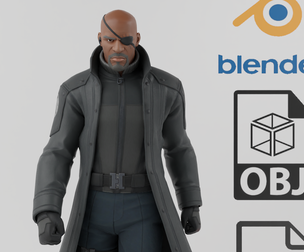Nick Fury Avengers Textured Rigged