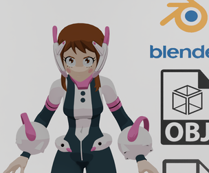 Ochako Uraraka My Hero Academia Textured RIgged