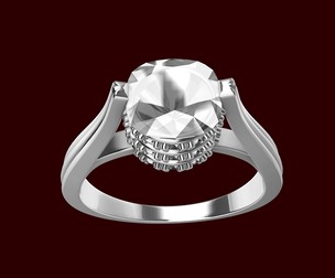 Cushion Cathedral All Diamonds Ring