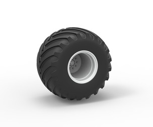 Wheel from vintage monster truck Scale 1:25