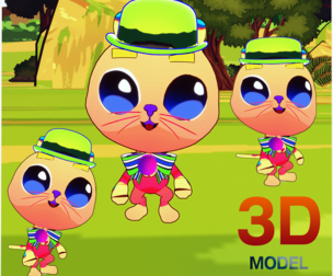 CAT 3D KIDS CHIDL ASPECT 2D