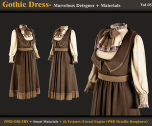 Gothic Dress-Models+Materials