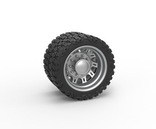 Rear semi wheel for pickup Version 19 Scale 1:25