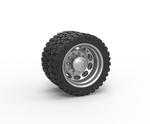 Rear semi wheel for pickup Version 20 Scale 1:25